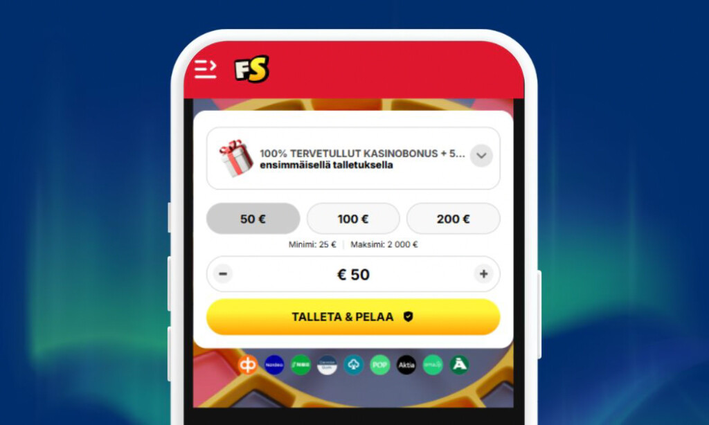 FreeSpinza peleihin verkkopankkitunnuksilla.