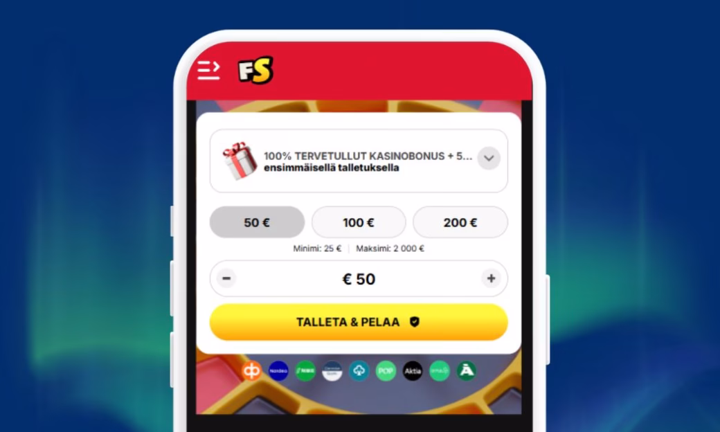 FreeSpinza peleihin verkkopankkitunnuksilla.