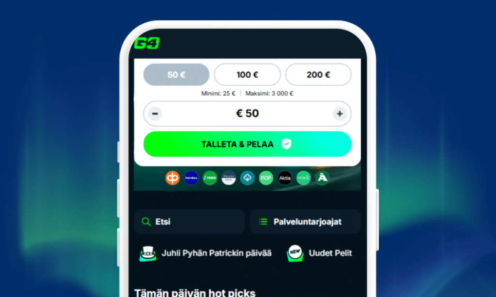 Talletukset verkkopankkitunnuksin Go4 Casinolle ilman rekisteröitymistä.