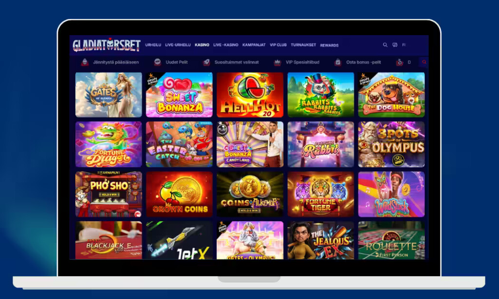 Gladiatorsbet Kasinolta löydät kaikki suositut kolijkkopelit.