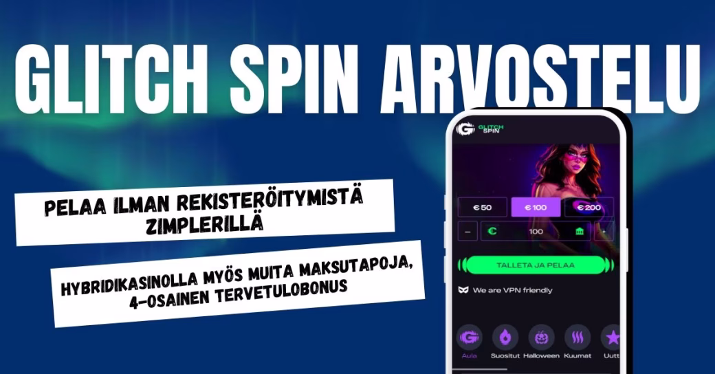 GlitchSpin Casino on hybridikasino, jossa pelaat ilman rekisteröitymistä Zimplerillä.