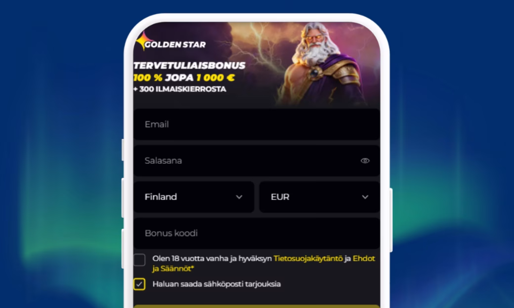 Golden Star Casino on perinteisen rekisteröinnin vaativa nettikasino.
