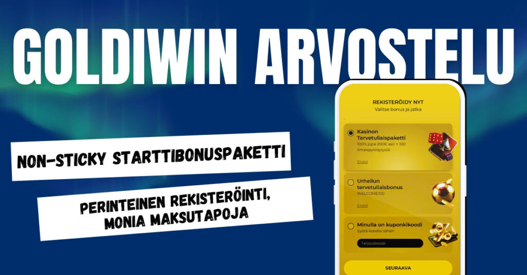 Goldi Win Casinolle rekisteröidään pelitili, talletukset useilla maksutavoilla ja uusille pelaajille non sticky bonuspaketti.