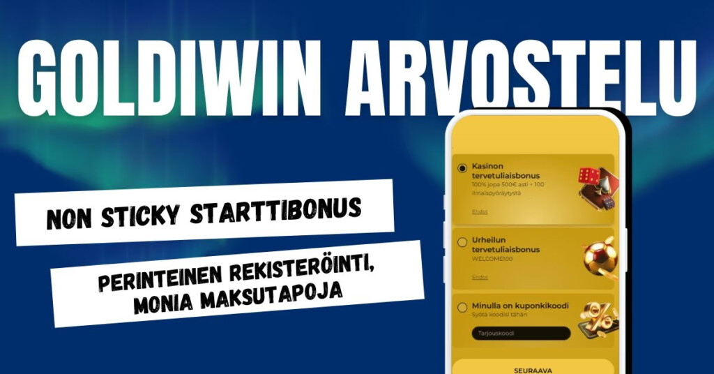 Goldi Win Casinolle rekisteröidään pelitili, talletukset useilla maksutavoilla ja uusille pelaajille non sticky bonus.