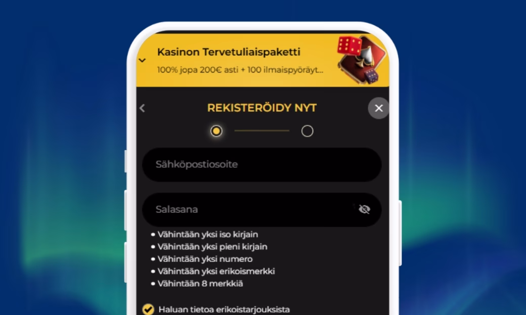GoldiWin Casinolla aloitat rekisteröimällä pelitilin.