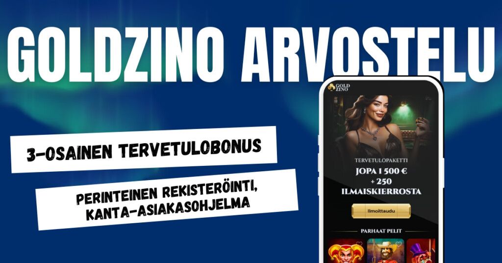 Rekisteröi pelitili ja ota Goldzino Casinolta 3-osainen tervetulobonus.