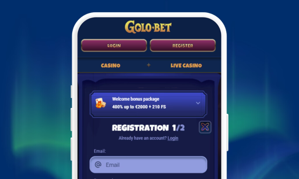 GoloBet on perinteisen rekisteröinnin nettikasino.