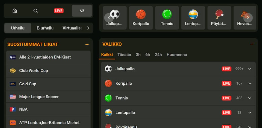 Vedonlyöntiosio Google Pay casinolla.