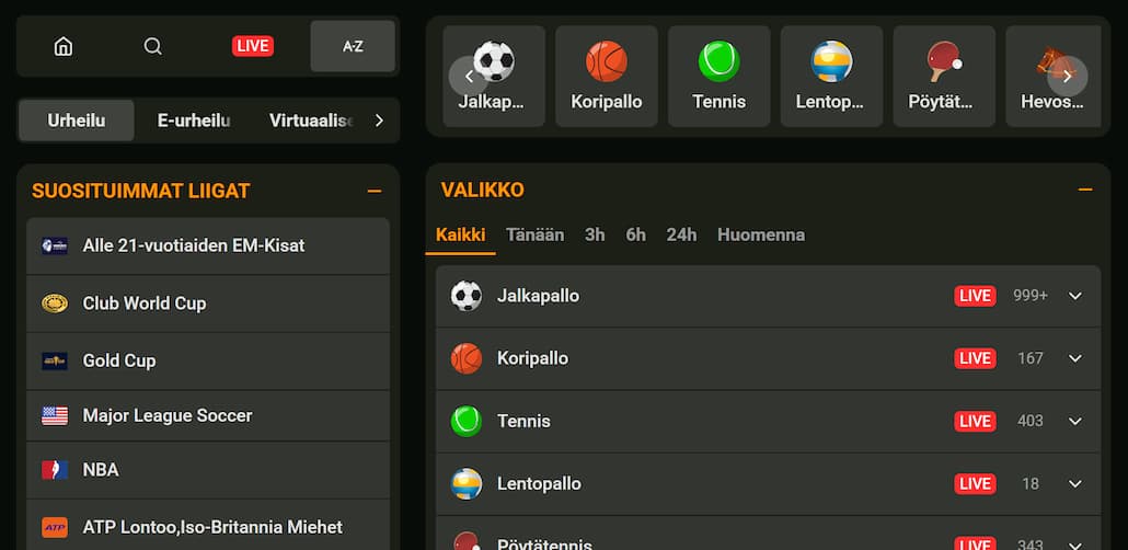 Vedonlyöntiosio Google Pay casinolla.