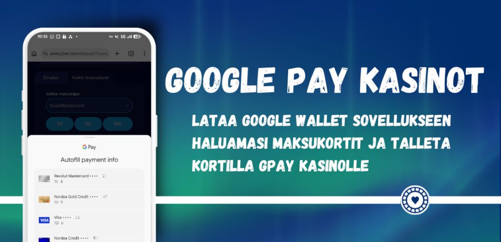 GooglePay kasinot toimivat helposti ladattuasi ensin sovelluksen puhelimeesi.