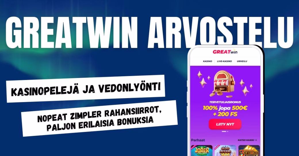 GreatWin Casino arvostelu ja kokemuksia