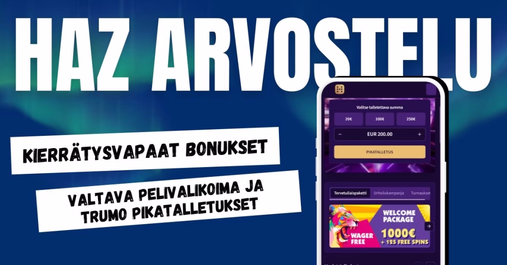 Haz Casino arvostelu ja kokemuksia.