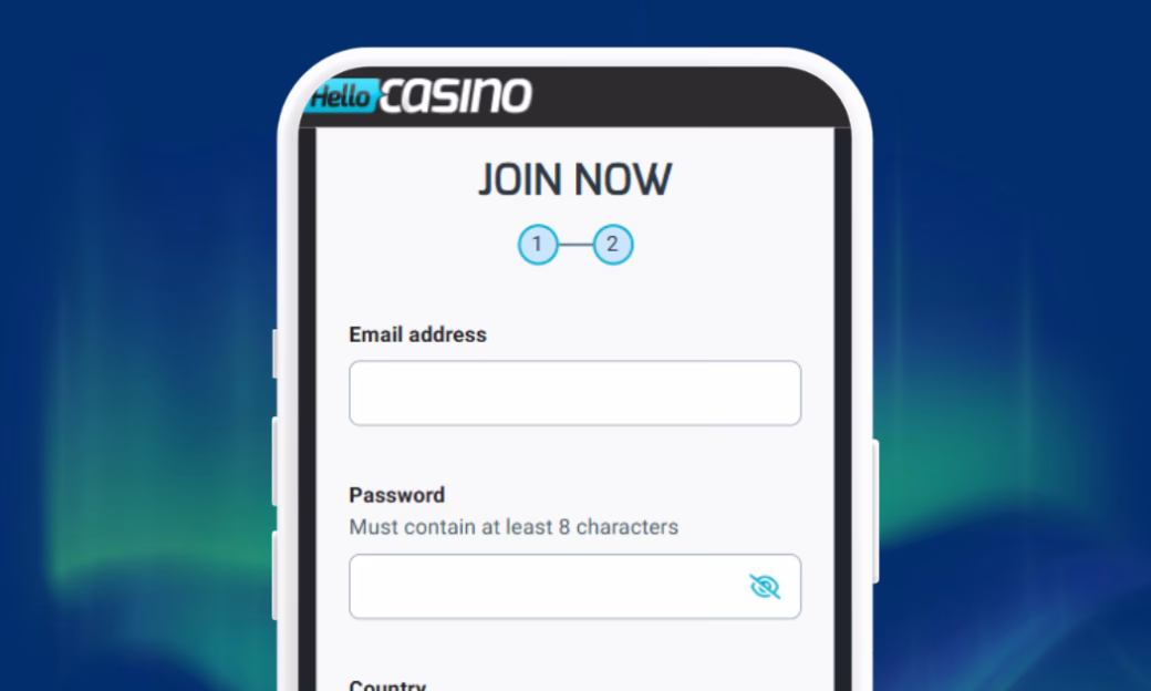 Hello Casinolle rekisteröidään pelitili.