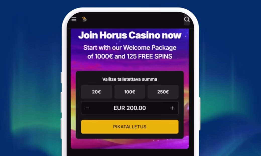 Horus kasinolla pikatalletukset Trumolla