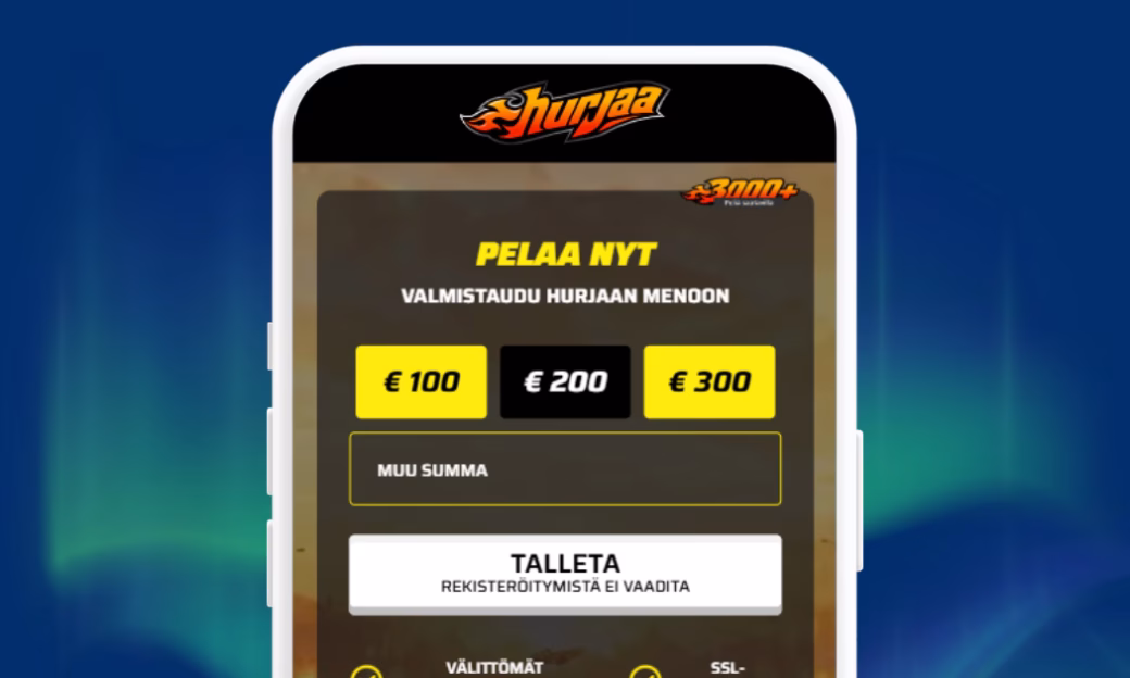 Hurjaa Casinolle talletukset verkkopankkitunnuksin Zimplerillä.