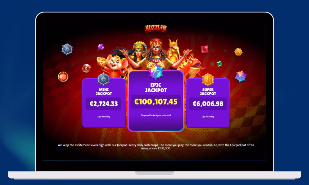 Testaa Jackpot Frenzy -jättipotit Huzzlin Casinolla.