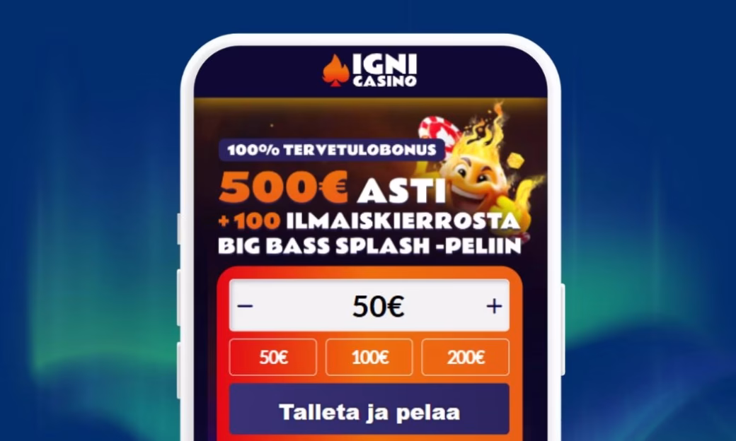 Igni Casinolle talletat ja pelaat Viljon välityksellä