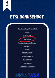 Etsi kasinon bonusehdot.
