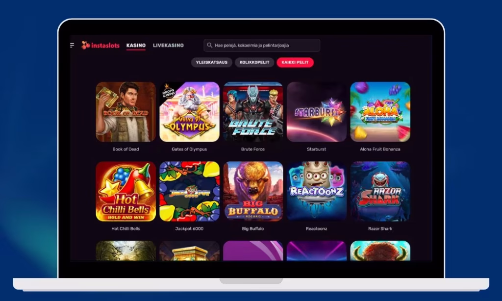 Instaslots Casino vaikuttava valikoima kolikkopelejä
