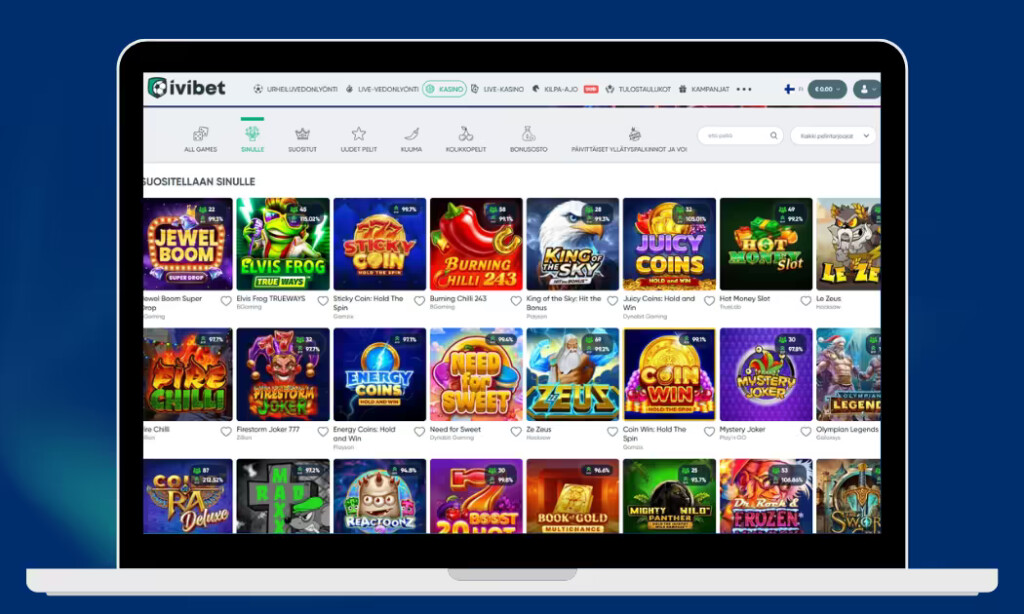 IviBet tarjoaa monipuolisen valikoiman kolikkopelejä.