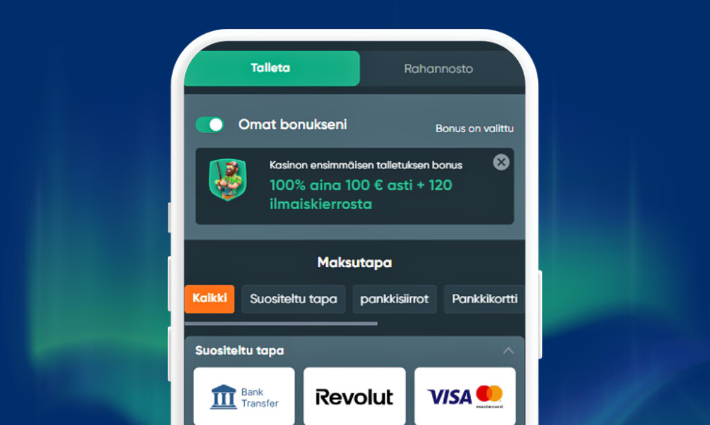 IviBet tarjoaa useita eri talletustapoja.