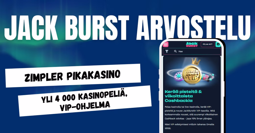 JackBurst Casino on Zimpler pikakasino, josta uudet pelaajat lunastavat tervetulobonuksen.