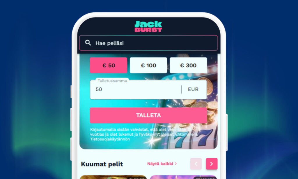 Nopeat Zimpler talletukset Jack Burst Casinolle.