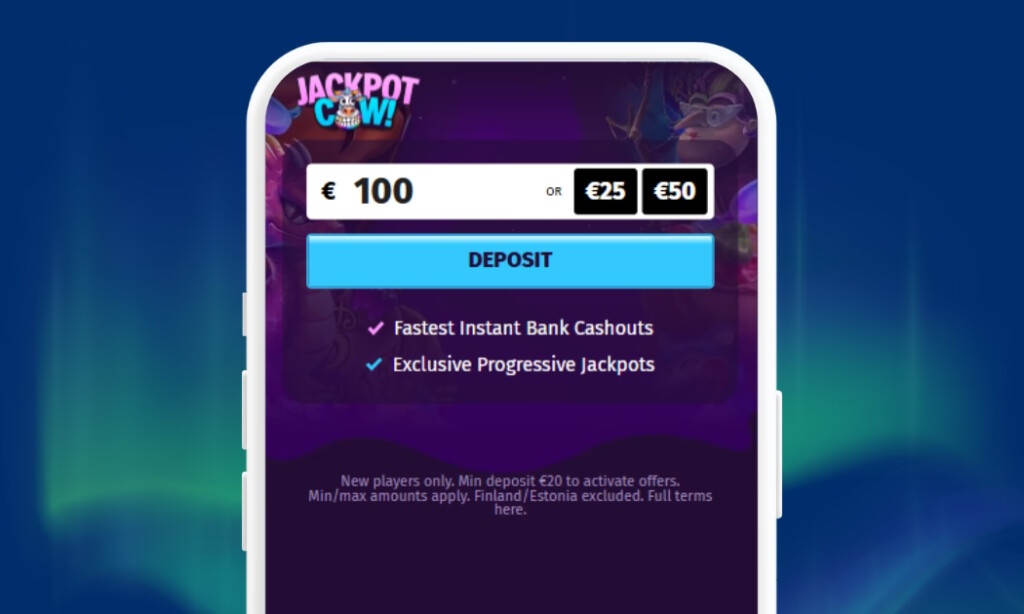 Jackpot Cow Casinolle talletukset nopeasti Zimplerillä.