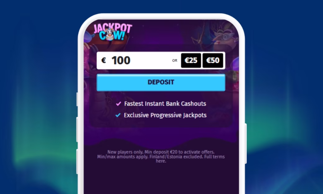 Jackpot Cow Casinolle talletukset nopeasti Zimplerillä.