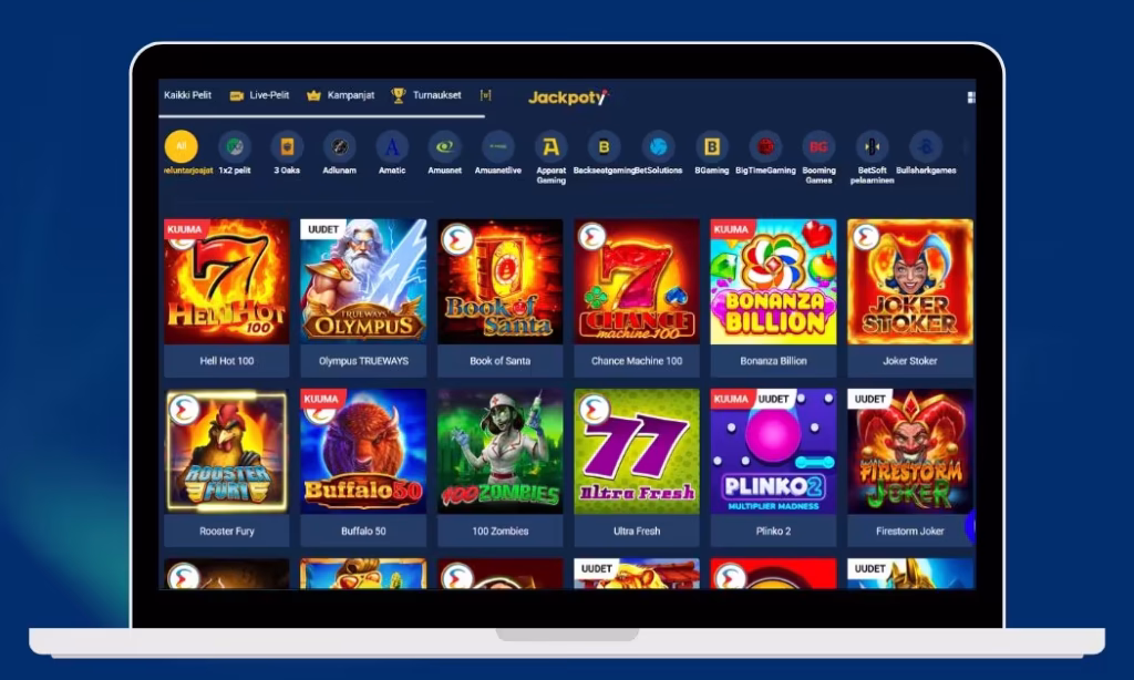 Jackpoty Casino kolikkopelien valikoima