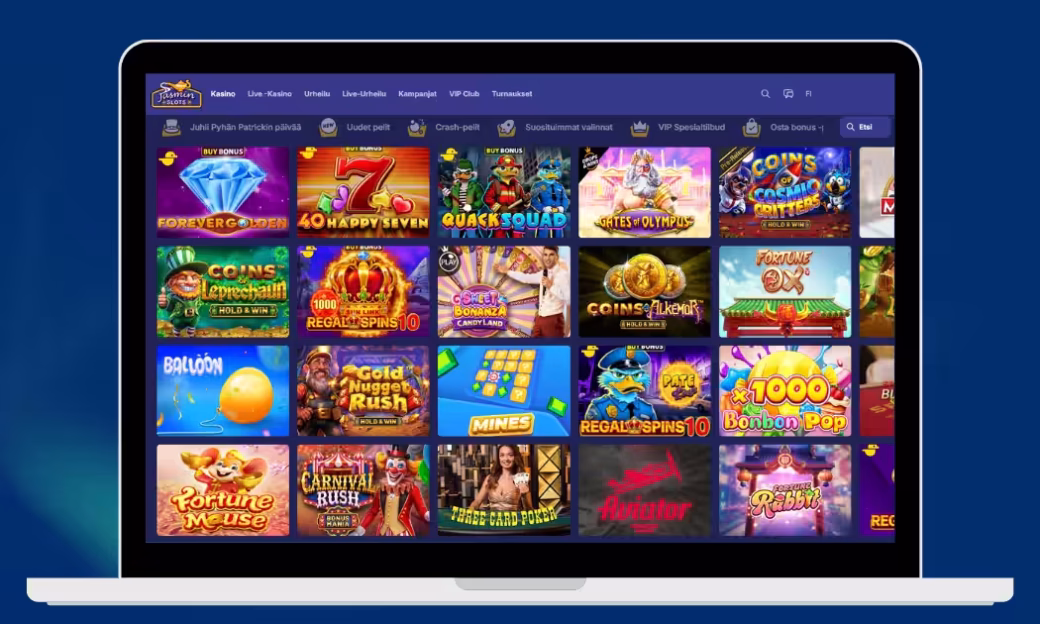 JasminSlots Casinon kolikkopeleissä riittää valinnanvaraa.