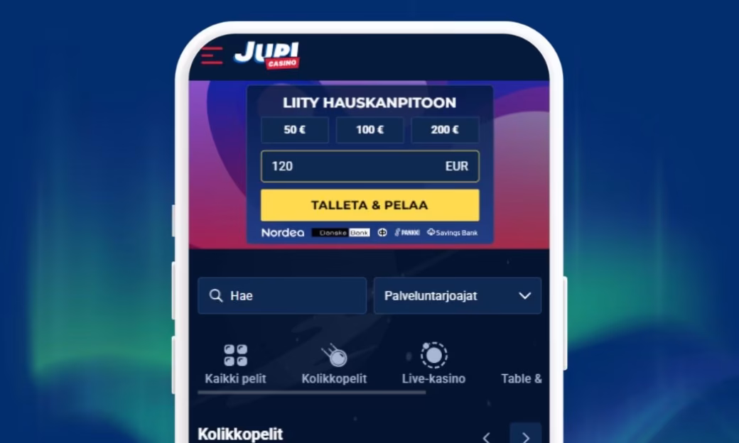 Jupi kasinon nopeat Zimpler talletukset