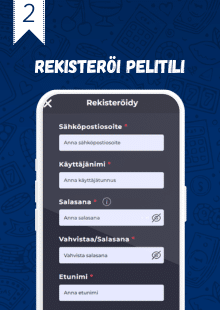 Rekisteröidy kasinolle.