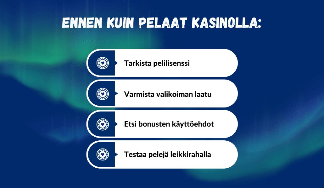 Muista nämä ennen kuin kasino netissä pelaamista.