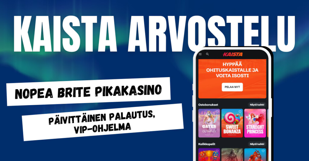 Kaista Casino on nopea Brite pikakasino, josta päivittäinen bonuspalautus.
