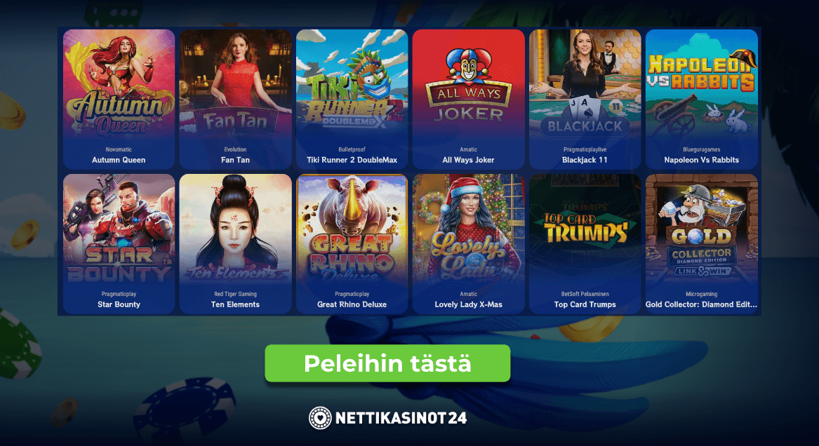 pelivalikoima Casino Kakadulla
