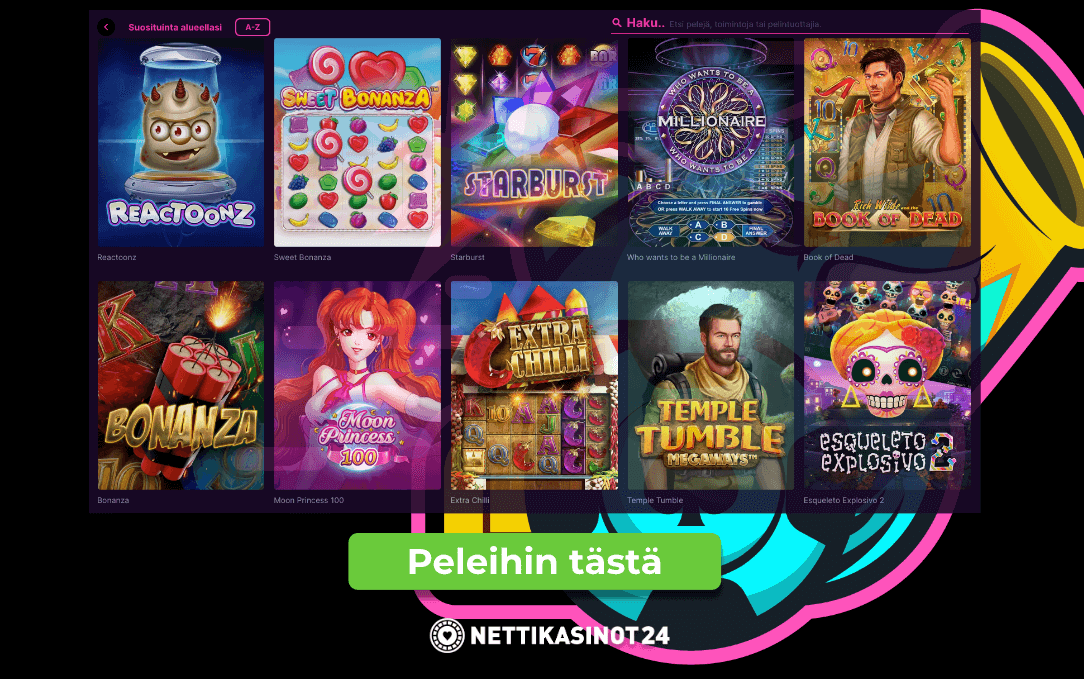 kanuuna kasinon pelivalikoima