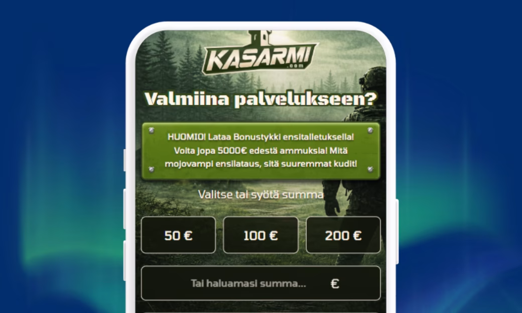 Kasarmi Casinolle talletukset verkkopankkitunnuksin Trustlyllä.