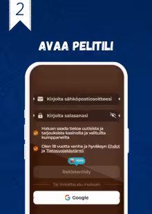 Avaa pelitili.