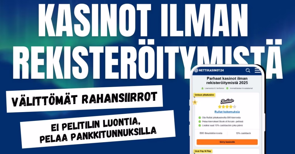 Kasinot ilman rekisteröitymistä ominaisuudet