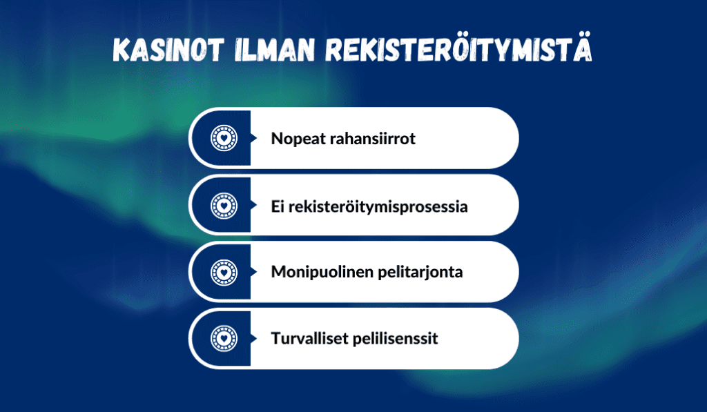 kasinot ilman rekisteröitymistä ovat turvallisia ja luotettavia