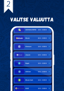 Valitse, mitä valuuttaa haluat tallettaa.