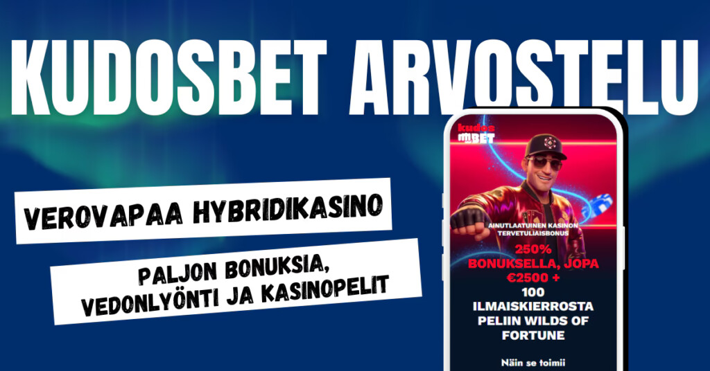 KudosBert Casino on verovapaa hybridikasino, joka tarjoaa niin kasinopelit kuin vedonlyönnin.