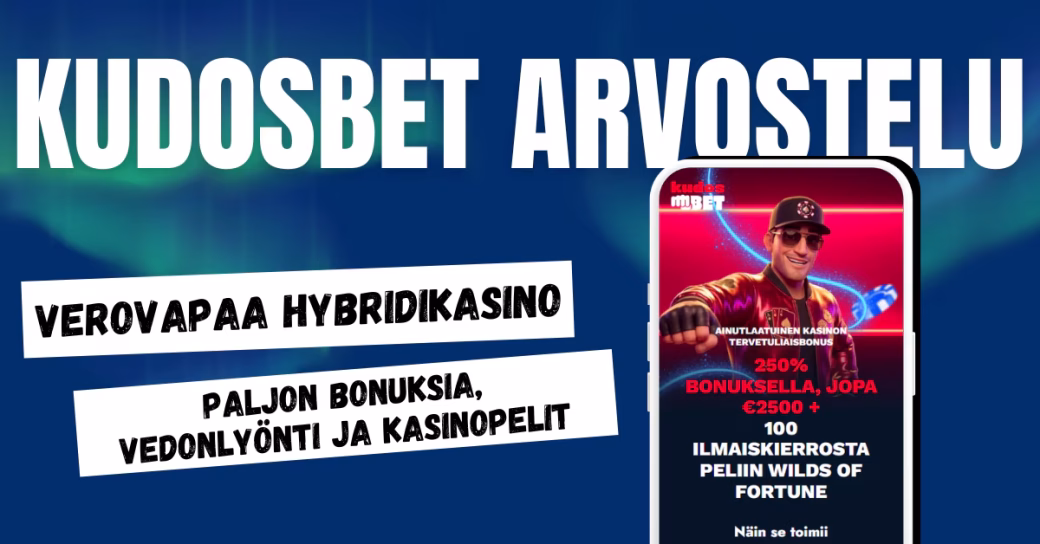KudosBert Casino on verovapaa hybridikasino, joka tarjoaa niin kasinopelit kuin vedonlyönnin.