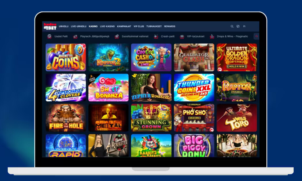 KudosBet Casinolta löytyy reilu 5 000 kasinopelin valikoima.