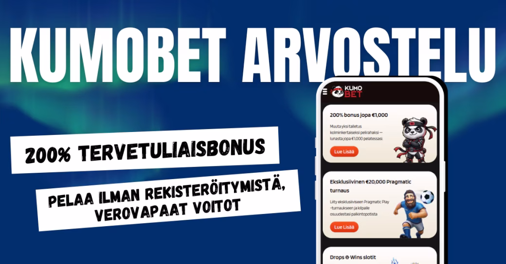 KumoBet Casinolta 200% tervetuliaisbonus, pelit ilman rekisteröitymistä ja verovapaat voitot.