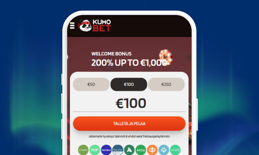 KumoBet talletus verkkopankkitunnuksin Britella.