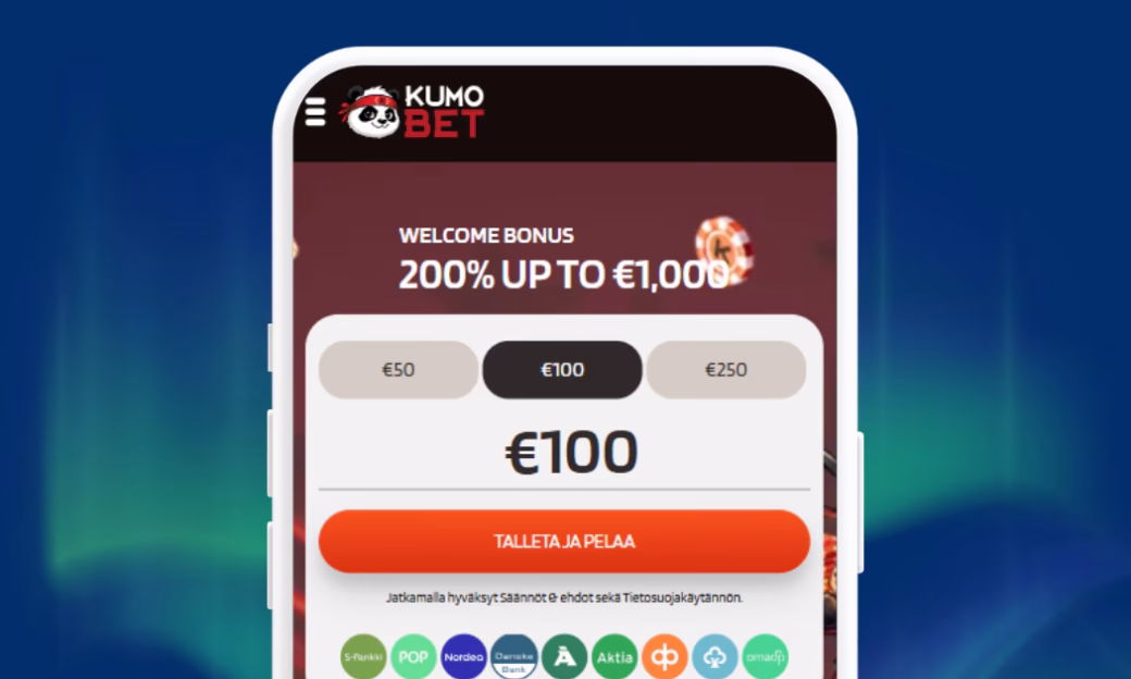 KumoBet talletus verkkopankkitunnuksin Britella.