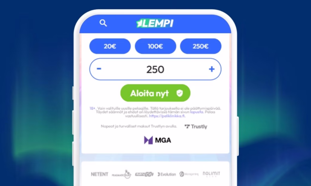 Lempi Kasinolle turvalliset talletukset Trustlyllä.