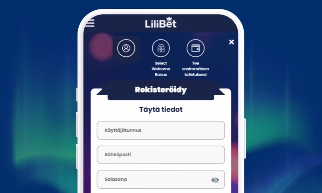 Lilibet Casino pelitilin rekisteröinti